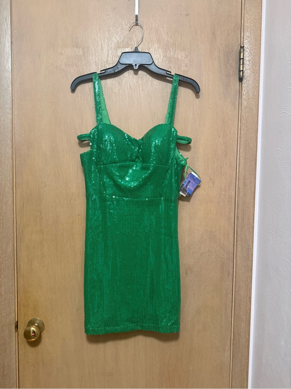 Morgan & Co. Emerald Green Sequin Mini Dress